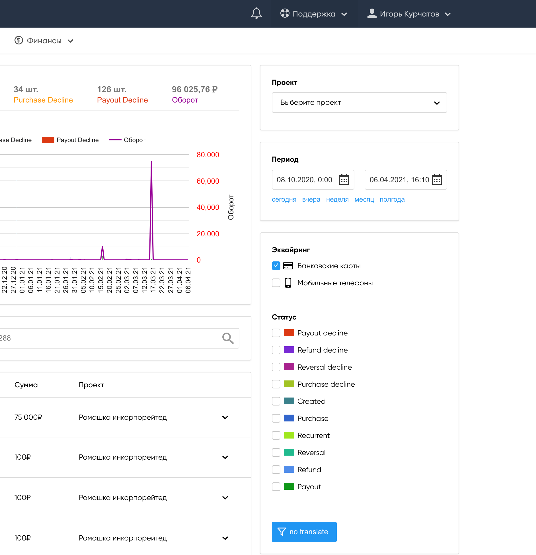 Поиск операций