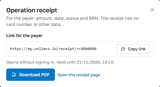 Receipt for the payer